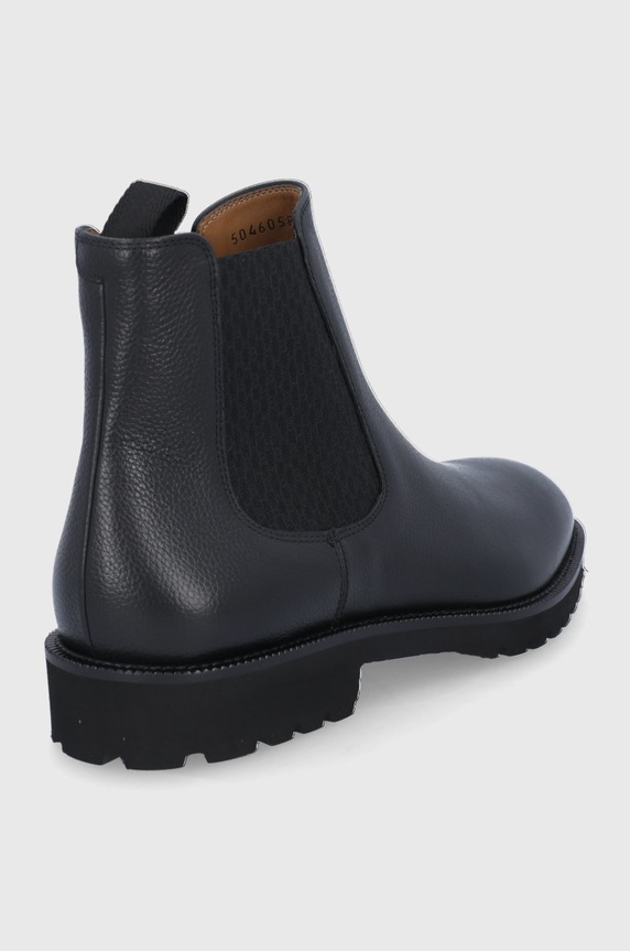 Obuwie BOSS Sztyblety skórzane Edenlug 50460583.001 czarny
