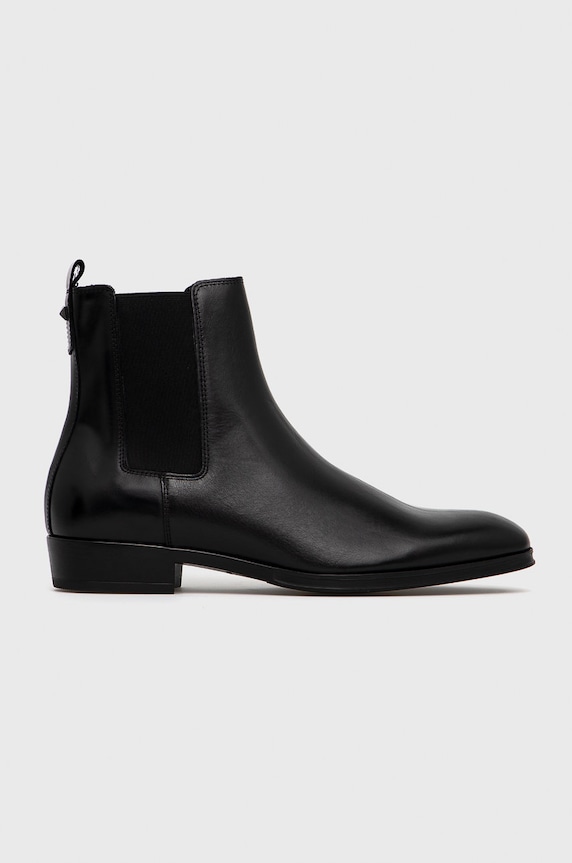 Karl Lagerfeld Sztyblety skórzane KL12250.Black.Lthr skóra licowa czarny KL12250.Black.Lthr