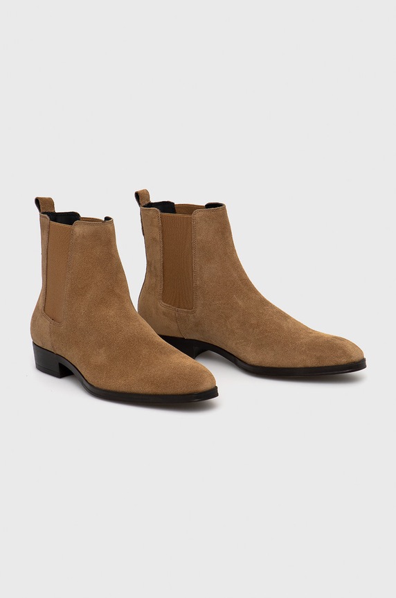 Δερμάτινες μπότες Τσέλσι Karl Lagerfeld URANO III KL12252.Earth.Sued καφέ AW21