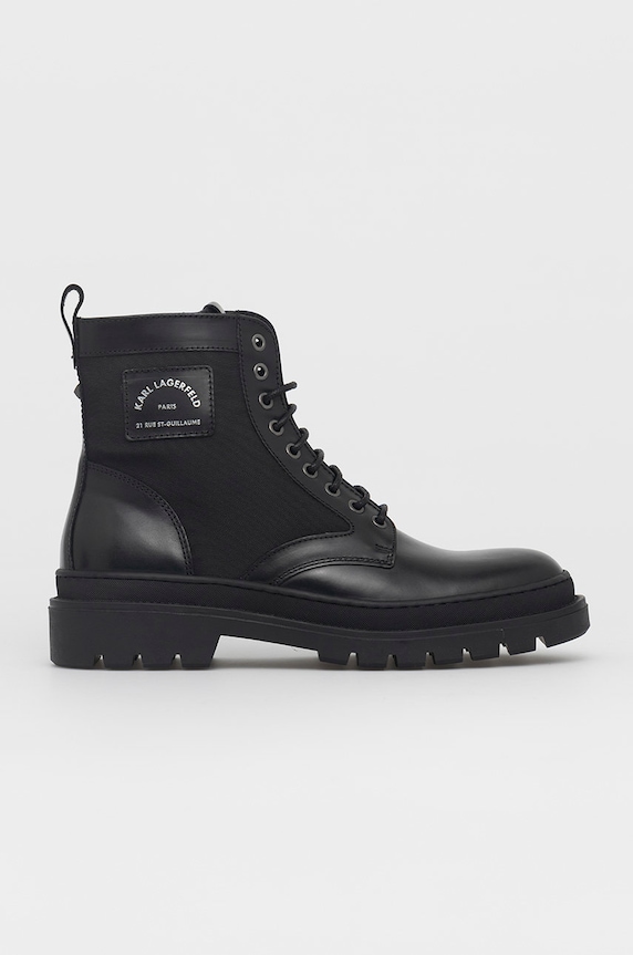Παπούτσια Karl LagerfeldOUTLAND λείο δέρμα μαύρο KL11250.Black.Lthr