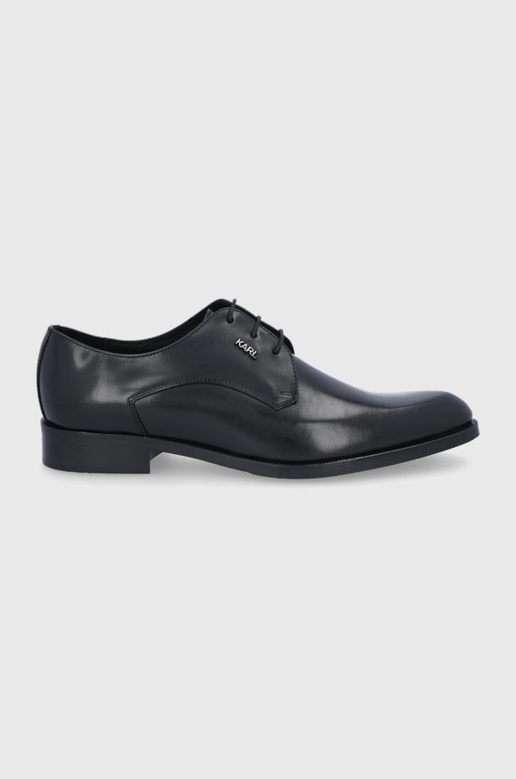 Kožené polobotky Karl Lagerfeld přírodní kůže černá KL12270.Black.Lthr
