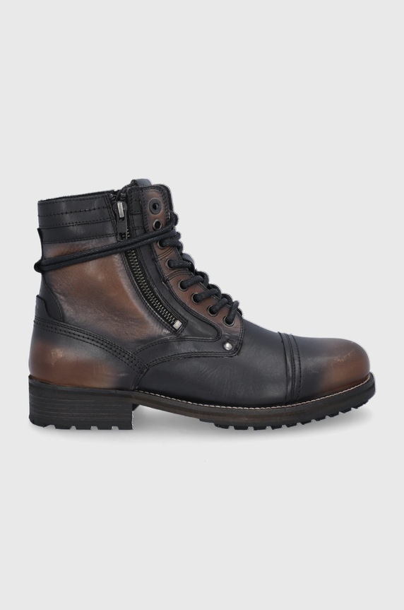 Pepe Jeans Buty skórzane skóra licowa czarny PMS50207
