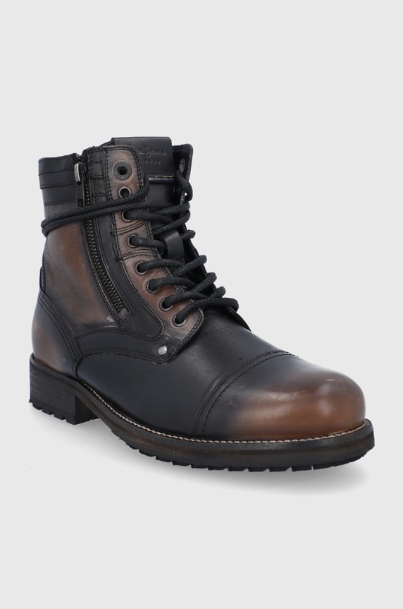 Pepe Jeans Buty skórzane PMS50207 czarny AW21