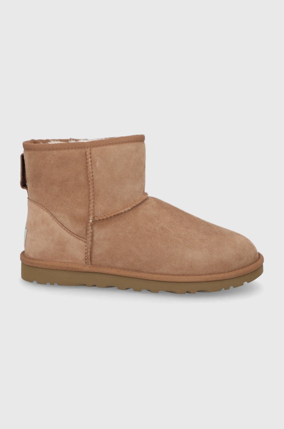 čizme za snijeg od brušene kože UGG Classic Mini s toplom postavom smeđa 1002072.CHE