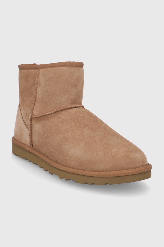 čizme za snijeg od brušene kože UGG Classic Mini 1002072.CHE smeđa AW25