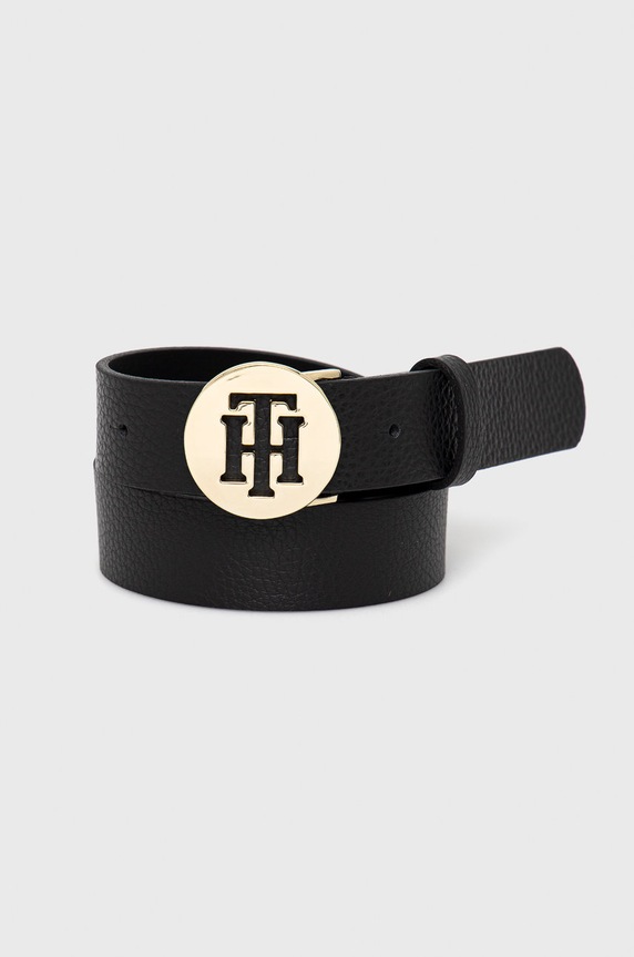 Tommy Hilfiger Pasek skórzany czarny AW0AW10585.4890