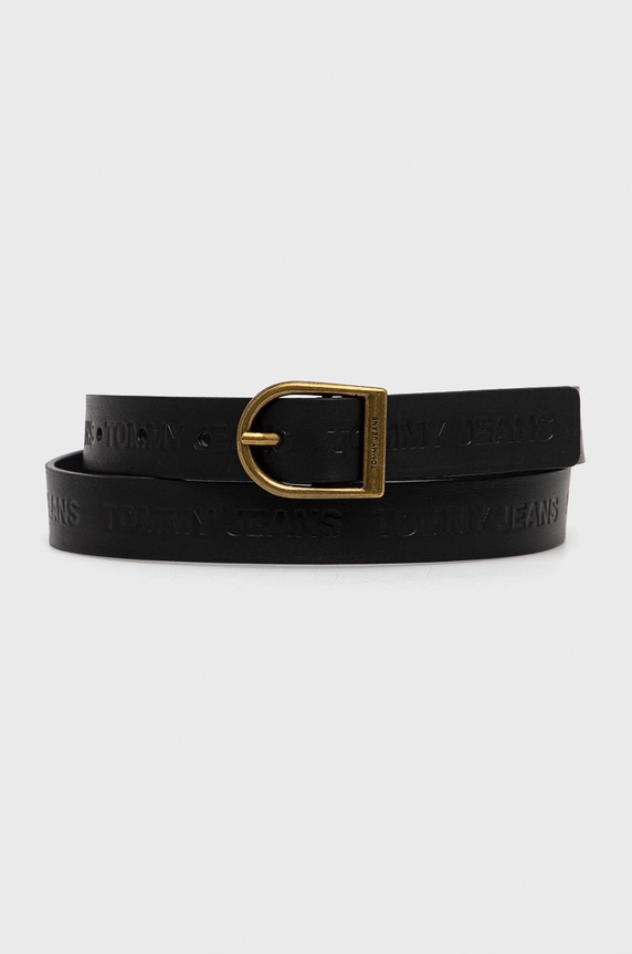 Tommy Jeans Pasek skórzany AW0AW10696.4890 czarny AW0AW10696.4890