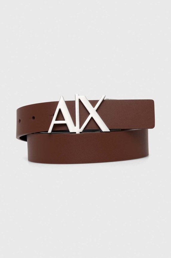 Armani Exchange curea de piele maro 951017.CC505