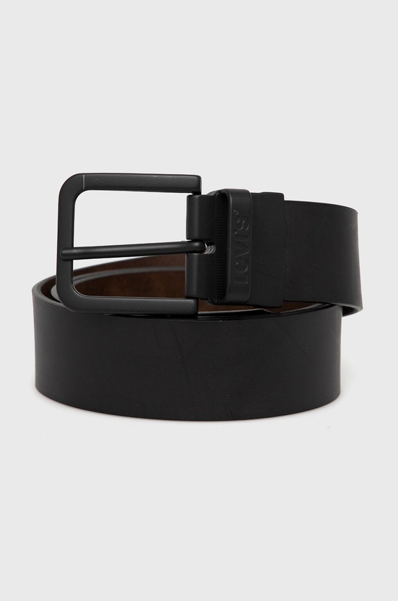 Αναστρέψιμη δερμάτινη ζώνη Levi's μαύρο 38018.0021