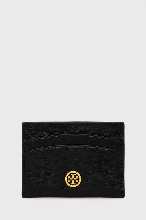 Δερμάτινο πορτοφόλι Tory Burch λείο δέρμα μαύρο 84070.001