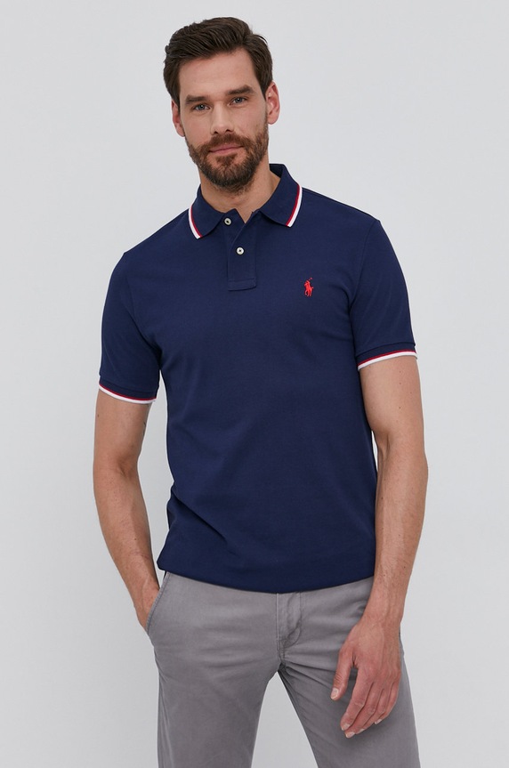 Πόλο Polo Ralph Lauren σκούρο μπλε 710842621003