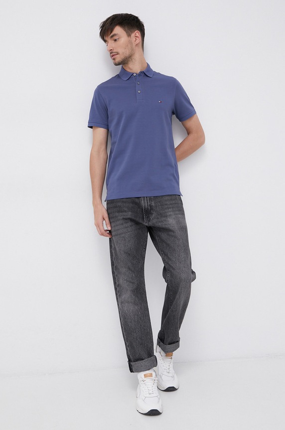 Tommy Hilfiger Polo MW0MW17771.4890 fioletowy SS26