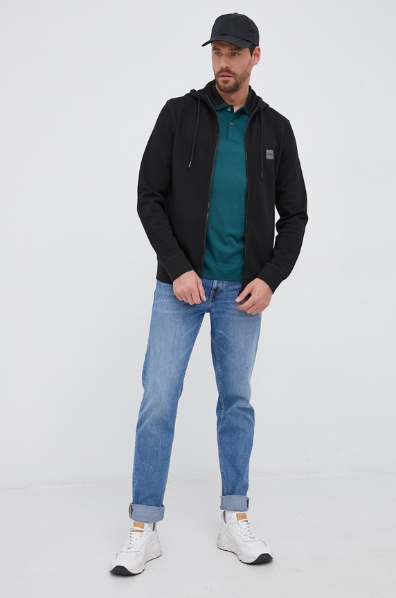 Boss Polo de bumbac 50464267 verde AW21