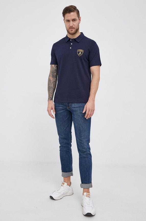 LAMBORGHINI Polo 71XBG002 granatowy AW21