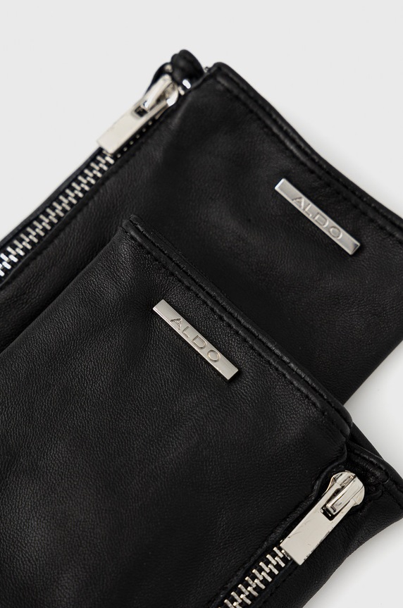 Aldo Rękawiczki skórzane RHELIAN.001 czarny AW21