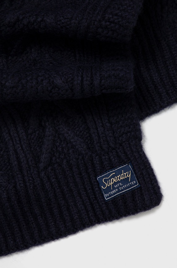 Superdry Szalik z domieszką wełny W9310045A.98T granatowy AW21