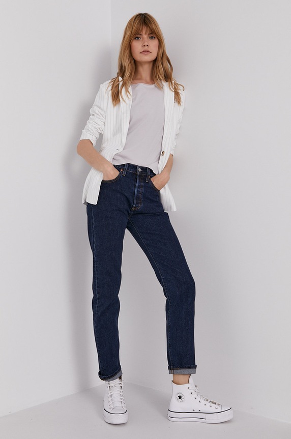 Levi's jeansy 501® CROP Planet friendly granatowy 36200.0179
