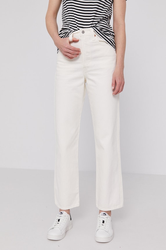 Levi's jeansy Ribcage beżowy A0979.0001
