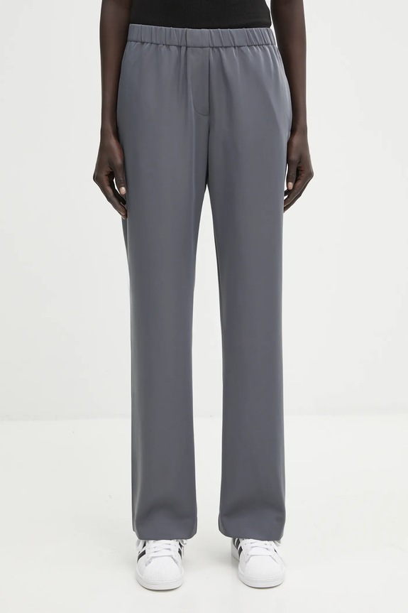 Samsoe Samsoe pantaloni tessuto elasticizzato grigio F16304674