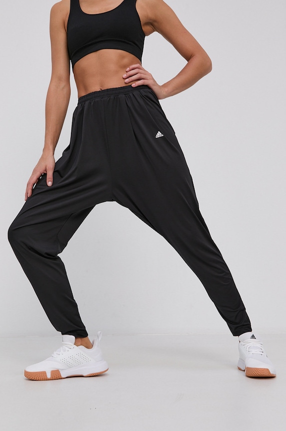 Hlače adidas Performance bez uzorka crna GT3007