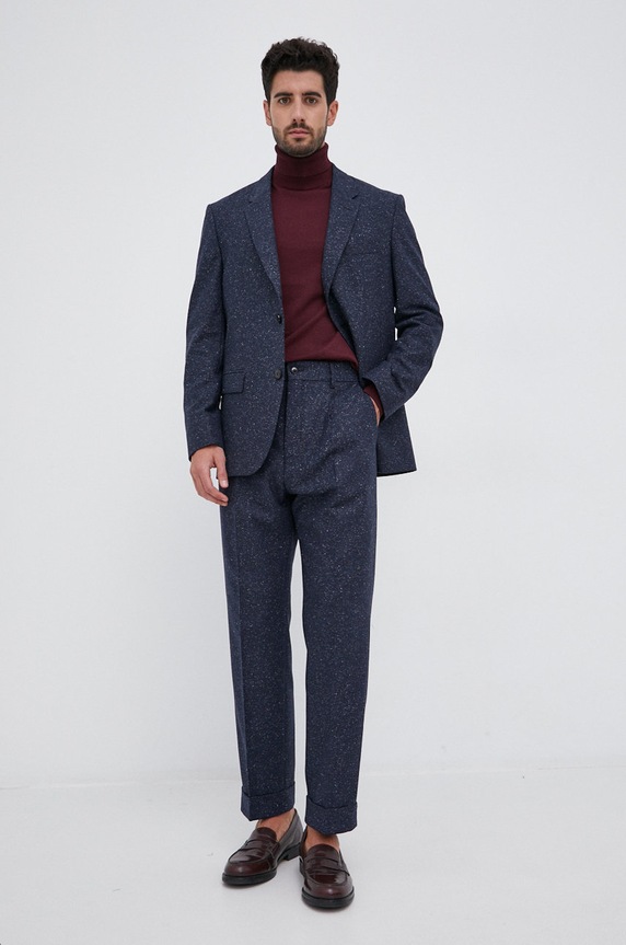 HUGO Spodnie wełniane 50456482 50456482 granatowy AW21