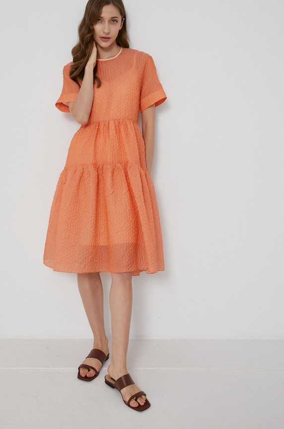 Victoria Victoria Beckham Sukienka casual pomarańczowy 2321WDR002960A