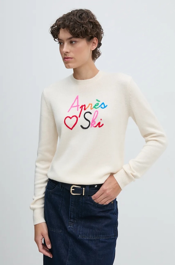 MC2 Saint Barth sweter wełniany okrągły beżowy QUE0010