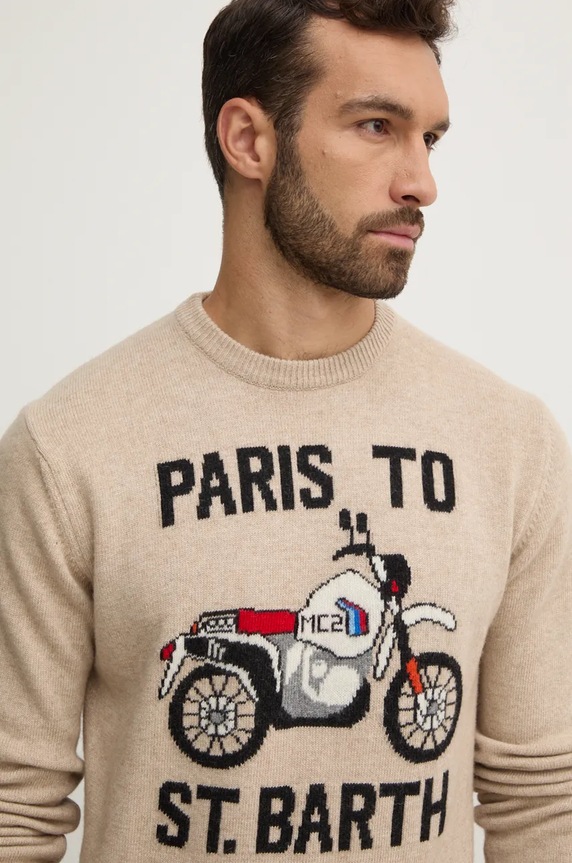 MC2 Saint Barth maglione in lana beige HER0001