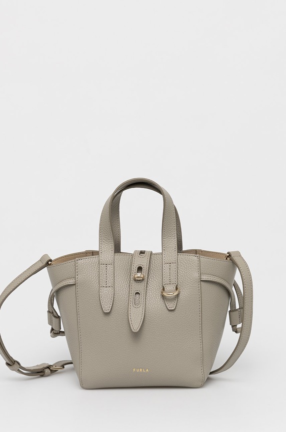 Furla Torebka skórzana skóra licowa szary BASRFUA.HSF000.M7Y00