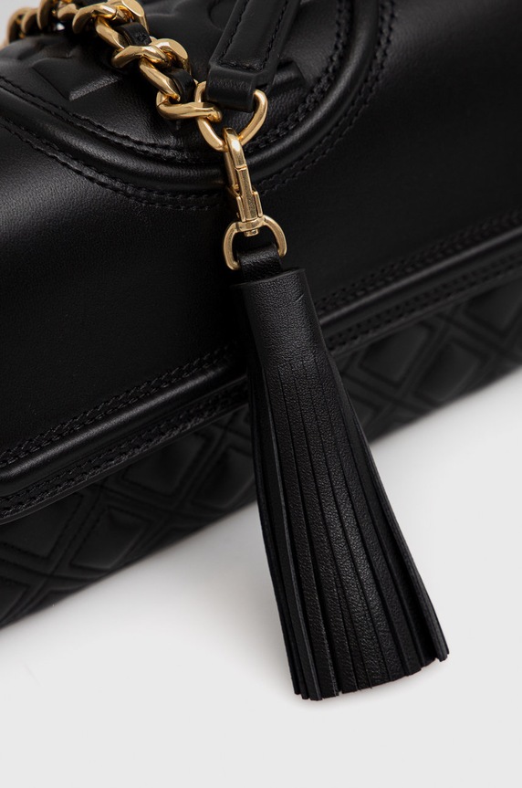 Akcesoria Tory Burch Torebka skórzana SMALL SHOULDER 75576.001 czarny