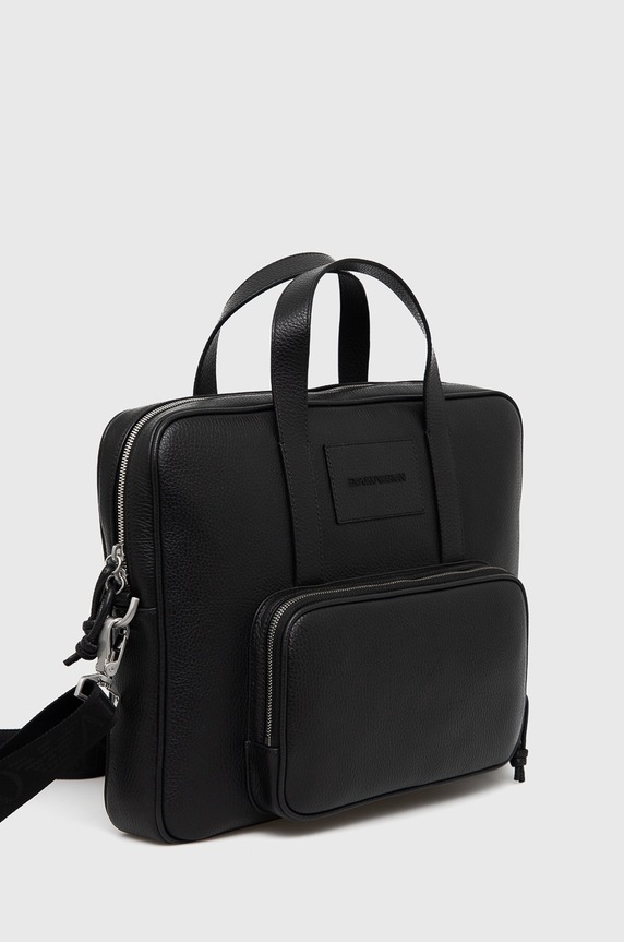 Accesorii Emporio Armani geantă de piele 38 x 29 x 5 cm Y4P144.Y068E negru