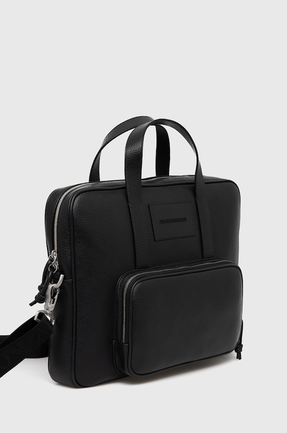 Accesorii Emporio Armani geantă de piele 38 x 29 x 5 cm Y4P144.Y068E negru