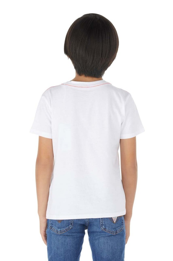 Guess T-shirt bawełniany dziecięcy L73I55.K8HM0 biały