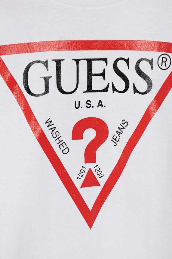 Guess T-shirt bawełniany dziecięcy biały L73I55.K8HM0