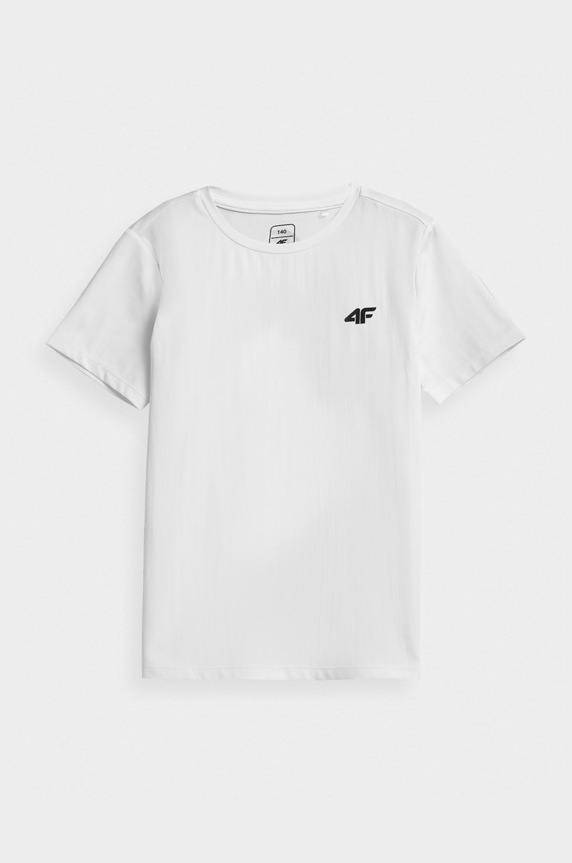 4F T-shirt dziecięcy z elastanem biały HJZ21.JTSM009A