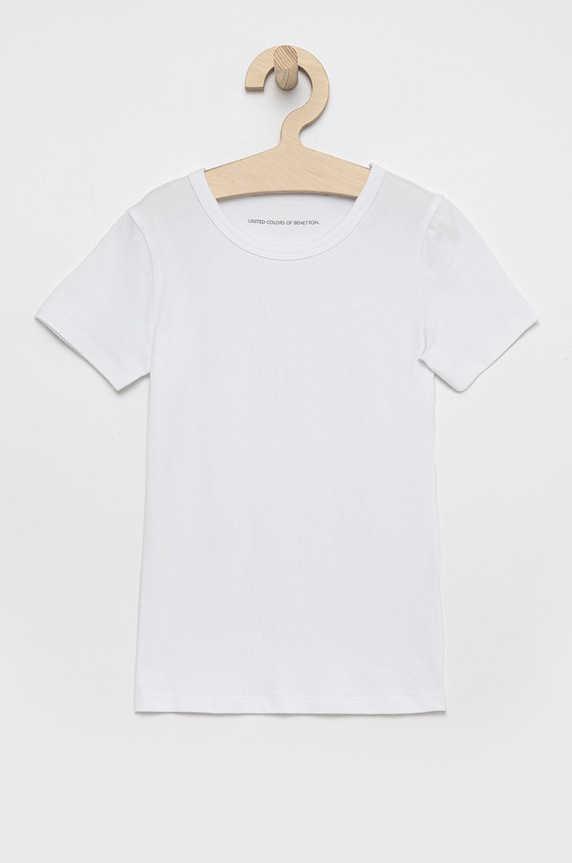 Dječja majica kratkih rukava United Colors of Benetton 3MC10M018 siva AW21