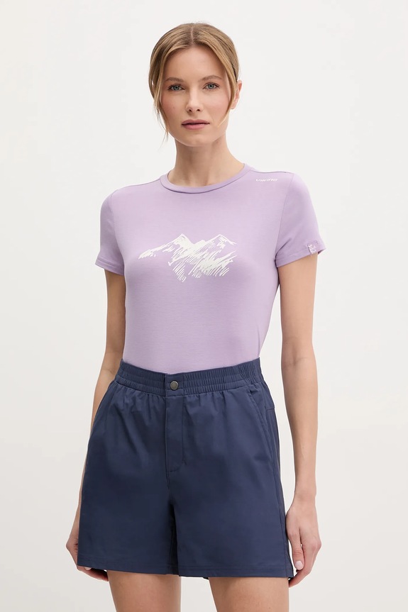 Viking T-shirt trekkingowy damski Lenta Bamboo z elastanem fioletowy 500.22.5540