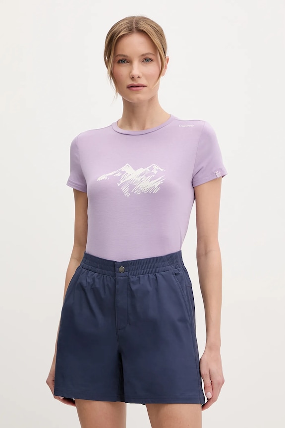 Viking T-shirt trekkingowy damski Lenta Bamboo z elastanem fioletowy 500.22.5540