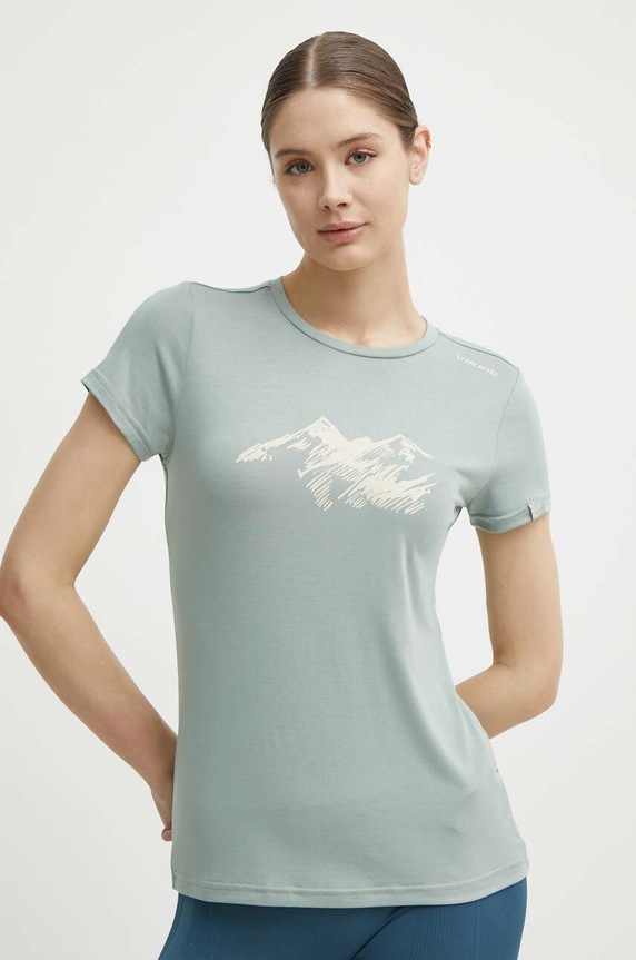 Viking T-shirt trekkingowy damski Lenta Bamboo turkusowy 500.22.5540