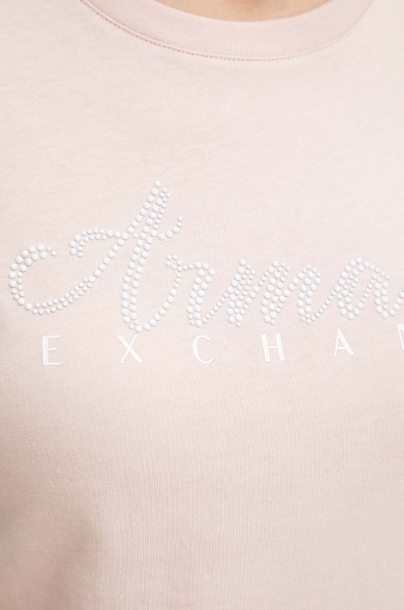 Bavlněné tričko Armani Exchange růžová 8NYT91.YJG3Z