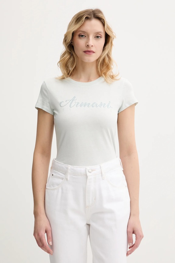 Armani Exchange t-shirt in cotone turchese 8NYT91.YJG3Z