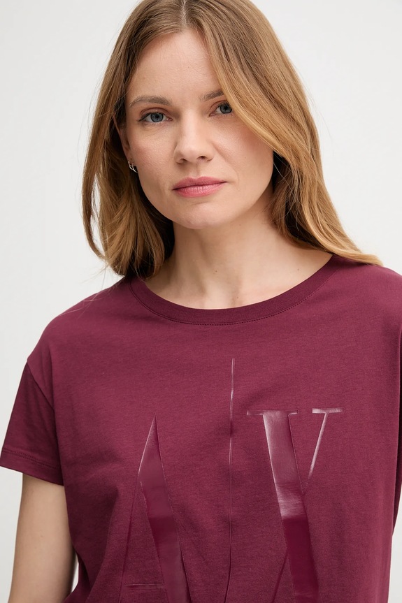 Ruházat Armani Exchange pamut póló 8NYTCX.YJG3Z burgundia