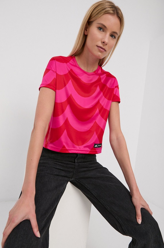 adidas Performance T-shirt x Marimekko GU2525 pozostałe czerwony GU2525