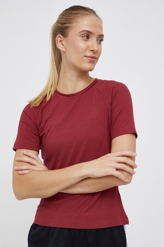 adidas Performance Top GQ2857 z elastanem bordowy GQ2857