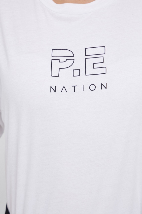 Bavlnené tričko P.E Nation PEBASICST038 biela