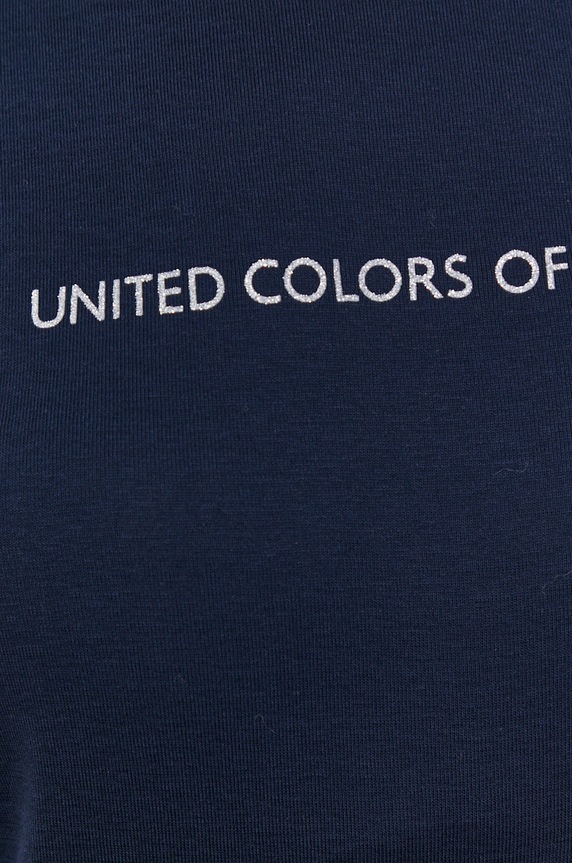 United Colors of Benetton T-shirt bawełniany 3GA2E16A2.016 granatowy