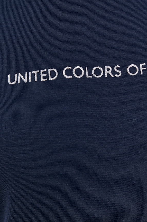 United Colors of Benetton T-shirt bawełniany 3GA2E16A2.016 granatowy