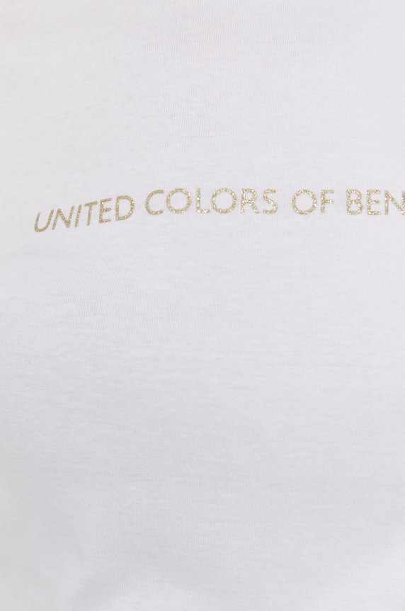 United Colors of Benetton pamut póló 3GA2E16A2.101 fehér