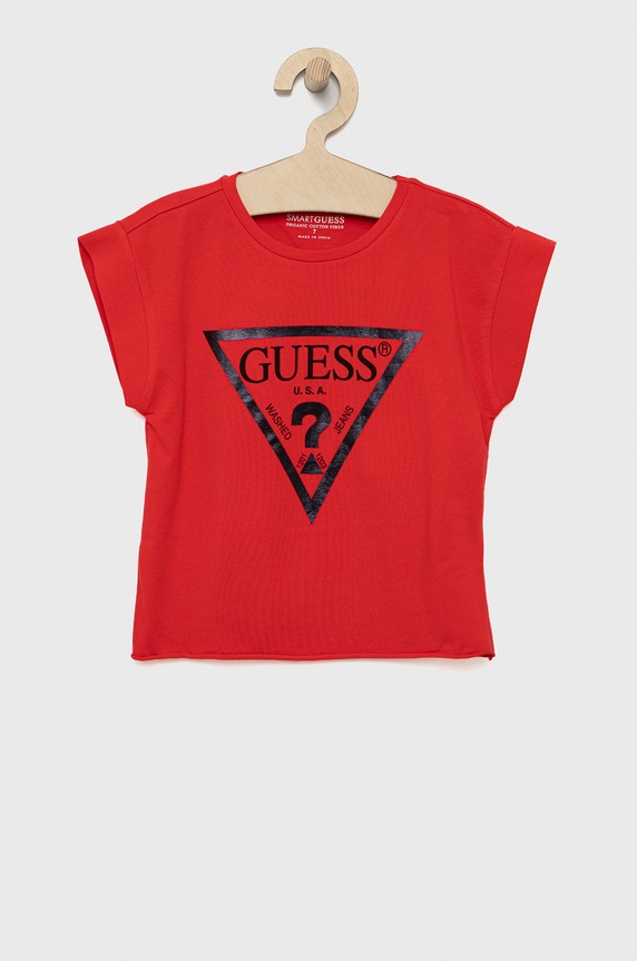 Guess - Παιδικό μπλουζάκι στάμπα κόκκινο J81I15.J1311
