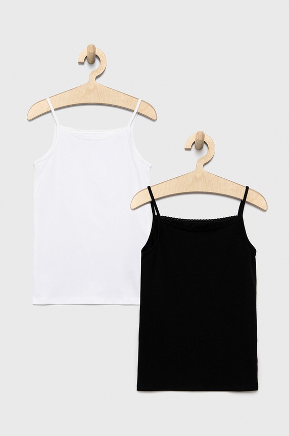 United Colors of Benetton Top dziecięcy (2-pack) z elastanem biały 3MC10H215.G.CONTINUATI